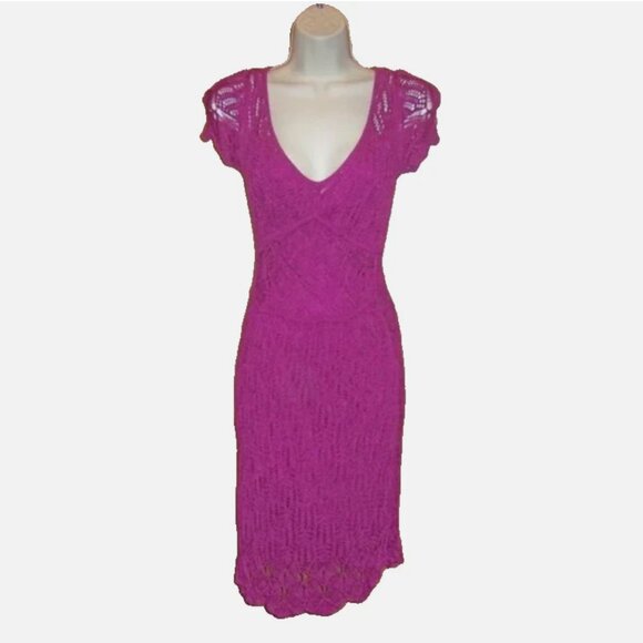 Just Taylor Purple Soft Crochet Dress with Slip S Small - Picture 1 of 2